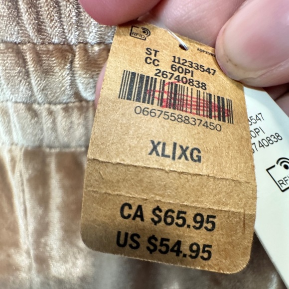 PINK by Victoria's Secret Velvet Wide-Leg Pants Tan - Picture 9 of 12